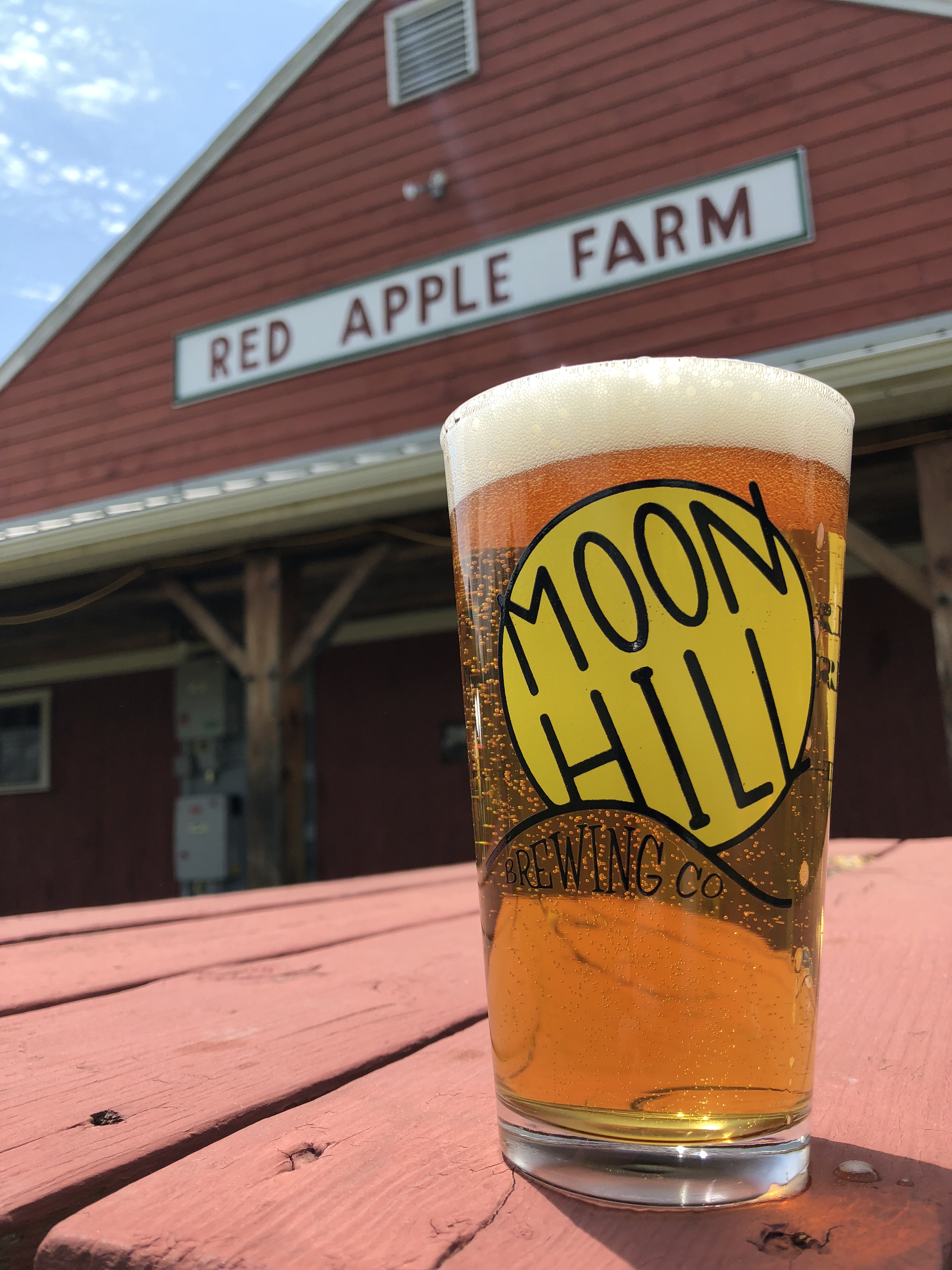 The Brew Barn Beer On Table Barn In Background North Central